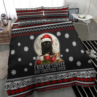 Black Cat Run On Coffee Bedding Set Xmas Holiday Patterns - Wonder Print Shop