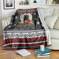 Black Cat Run On Coffee Blanket Xmas Holiday Patterns - Wonder Print Shop