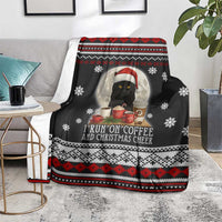 Black Cat Run On Coffee Blanket Xmas Holiday Patterns - Wonder Print Shop