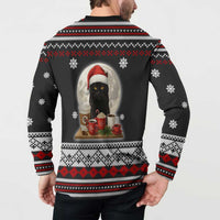 Black Cat Run On Coffee Button Sweatshirt Xmas Holiday Patterns - Wonder Print Shop