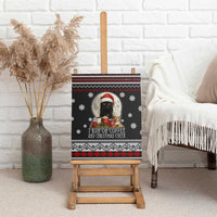 Black Cat Run On Coffee Canvas Wall Art Xmas Holiday Patterns - Wonder Print Shop