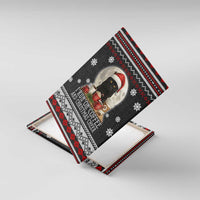 Black Cat Run On Coffee Canvas Wall Art Xmas Holiday Patterns - Wonder Print Shop