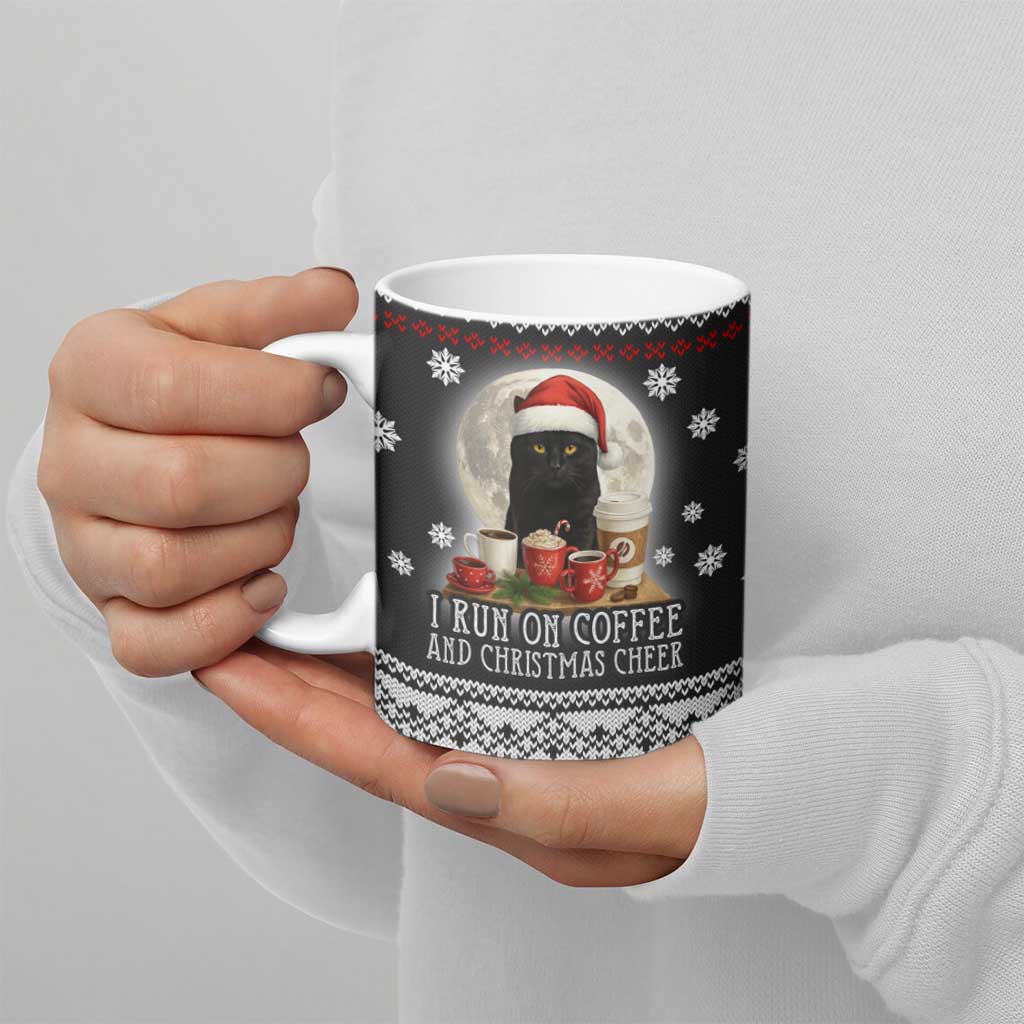Black Cat Run On Coffee Ceramic Mug Xmas Holiday Patterns - Wonder Print Shop