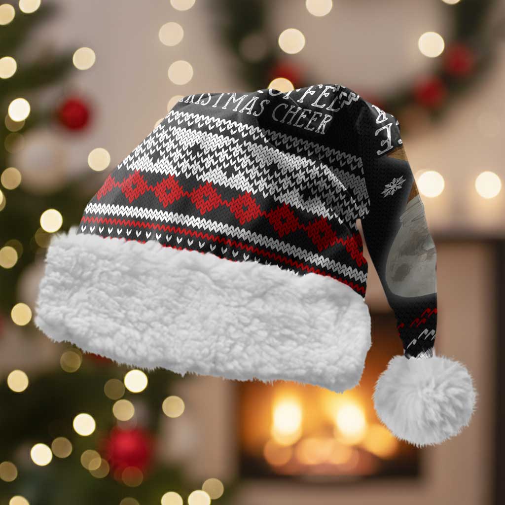 Black Cat Run On Coffee Christmas Santa Hat Xmas Holiday Patterns - Wonder Print Shop