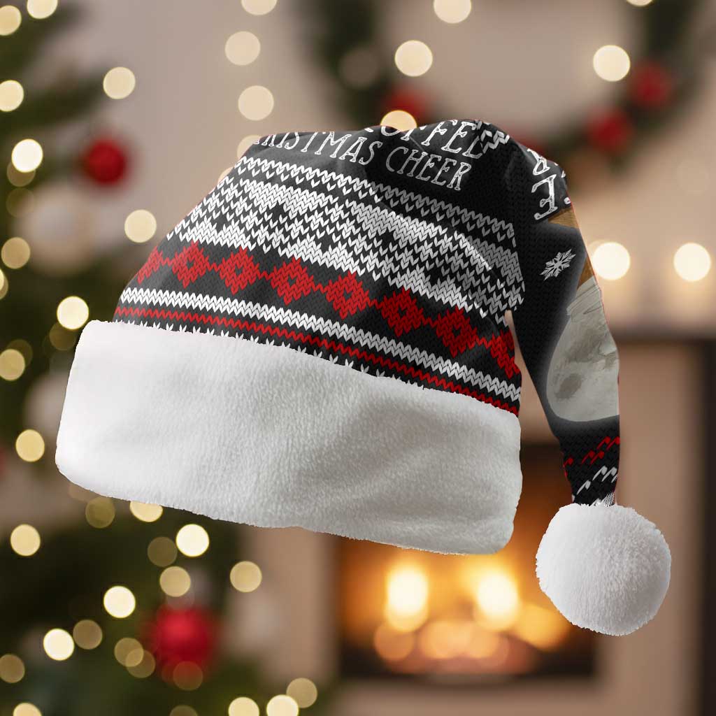 Black Cat Run On Coffee Christmas Santa Hat Xmas Holiday Patterns - Wonder Print Shop