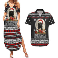 Black Cat Run On Coffee Couples Matching Summer Maxi Dress and Hawaiian Shirt Xmas Holiday Patterns - Wonder Print Shop