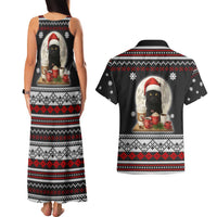 Black Cat Run On Coffee Couples Matching Tank Maxi Dress and Hawaiian Shirt Xmas Holiday Patterns - Wonder Print Shop