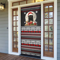 Black Cat Run On Coffee Door Cover Xmas Holiday Patterns - Wonder Print Shop