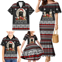 Black Cat Run On Coffee Family Matching Mermaid Dress and Hawaiian Shirt Xmas Holiday Patterns - Wonder Print Shop