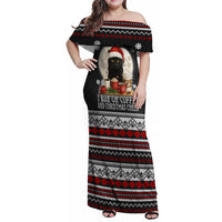 Black Cat Run On Coffee Family Matching Off Shoulder Maxi Dress and Hawaiian Shirt Xmas Holiday Patterns - Wonder Print Shop