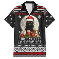 Black Cat Run On Coffee Family Matching Short Sleeve Bodycon Dress and Hawaiian Shirt Xmas Holiday Patterns - Wonder Print Shop