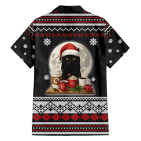 Black Cat Run On Coffee Hawaiian Shirt Xmas Holiday Patterns - Wonder Print Shop