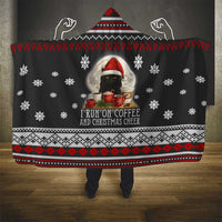 Black Cat Run On Coffee Hooded Blanket Xmas Holiday Patterns - Wonder Print Shop