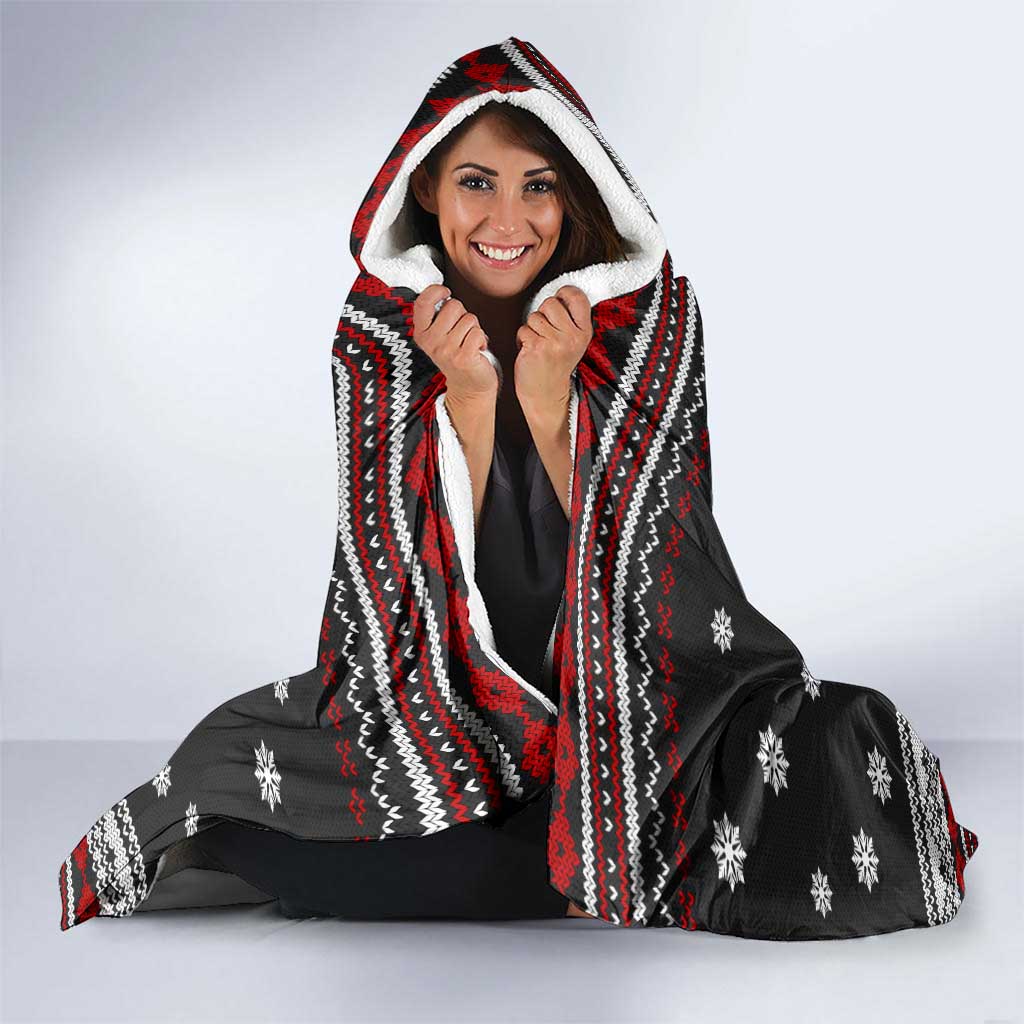 Black Cat Run On Coffee Hooded Blanket Xmas Holiday Patterns - Wonder Print Shop