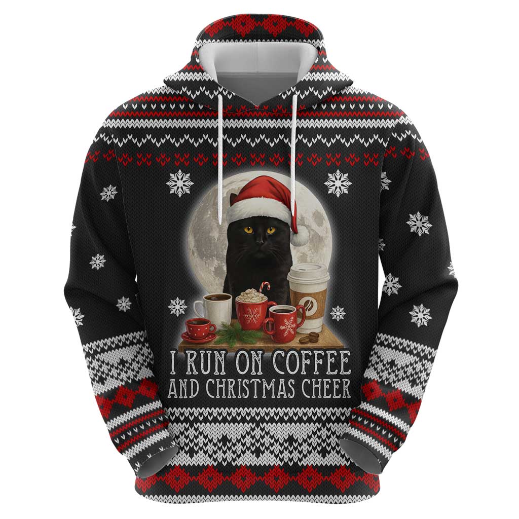 Black Cat Run On Coffee Hoodie Xmas Holiday Patterns - Wonder Print Shop
