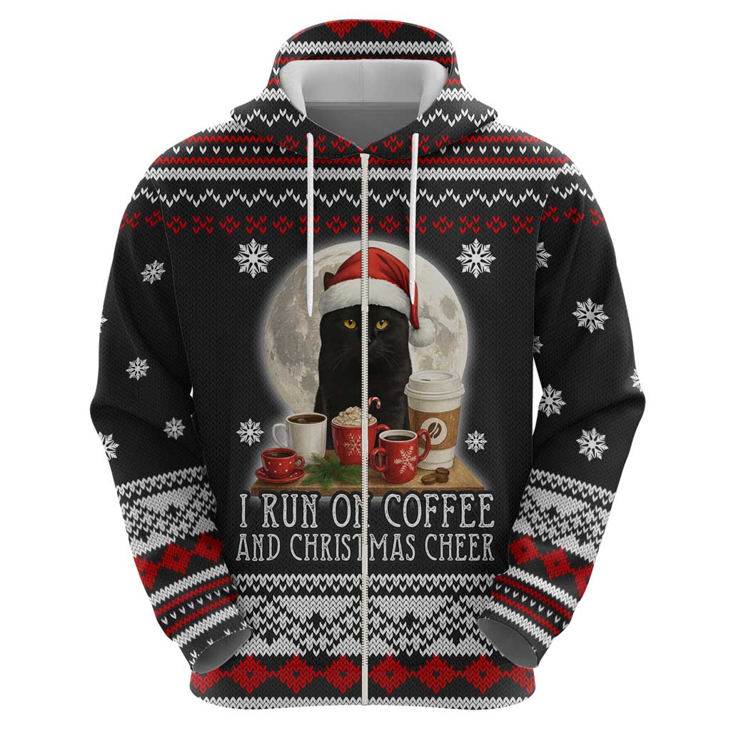 Black Cat Run On Coffee Hoodie Xmas Holiday Patterns - Wonder Print Shop