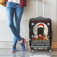 Black Cat Run On Coffee Luggage Cover Xmas Holiday Patterns - Wonder Print Shop