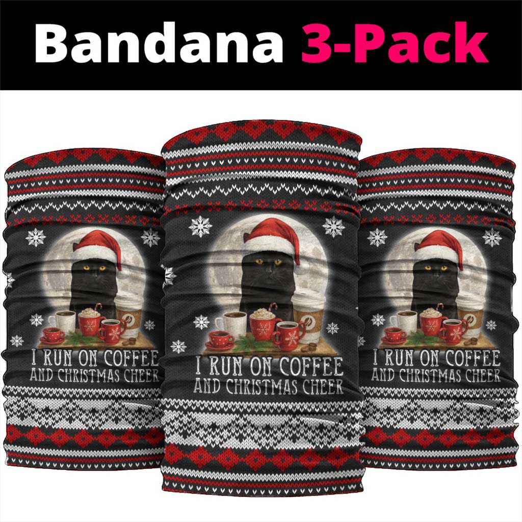 Black Cat Run On Coffee Neck Gaiter Xmas Holiday Patterns - Wonder Print Shop