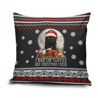 Black Cat Run On Coffee Pillow Cover Xmas Holiday Patterns - Wonder Print Shop