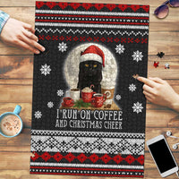 Black Cat Run On Coffee Puzzle Xmas Holiday Patterns - Wonder Print Shop