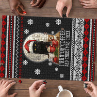Black Cat Run On Coffee Puzzle Xmas Holiday Patterns - Wonder Print Shop