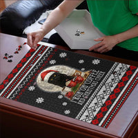 Black Cat Run On Coffee Puzzle Xmas Holiday Patterns - Wonder Print Shop