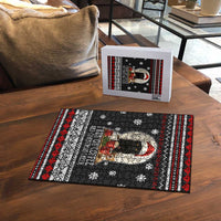 Black Cat Run On Coffee Puzzle Xmas Holiday Patterns - Wonder Print Shop