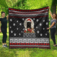 Black Cat Run On Coffee Quilt Xmas Holiday Patterns - Wonder Print Shop