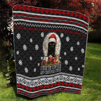 Black Cat Run On Coffee Quilt Xmas Holiday Patterns - Wonder Print Shop