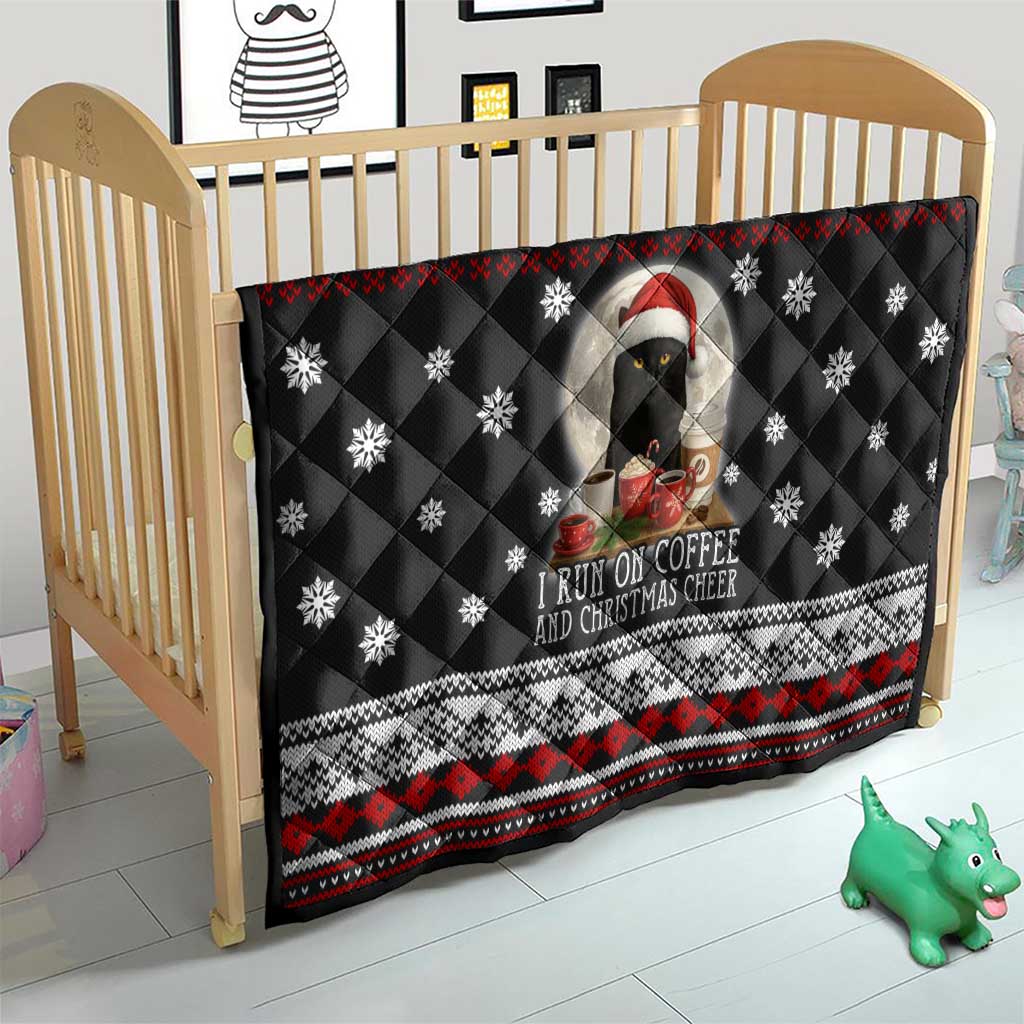Black Cat Run On Coffee Quilt Xmas Holiday Patterns - Wonder Print Shop