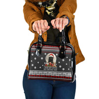 Black Cat Run On Coffee Shoulder Handbag Xmas Holiday Patterns - Wonder Print Shop