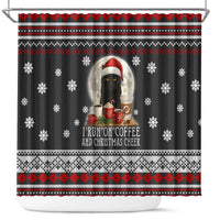 Black Cat Run On Coffee Shower Curtain Xmas Holiday Patterns - Wonder Print Shop