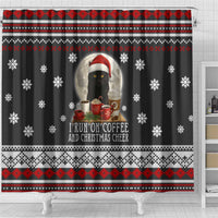Black Cat Run On Coffee Shower Curtain Xmas Holiday Patterns - Wonder Print Shop