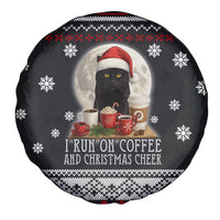 Black Cat Run On Coffee Spare Tire Cover Xmas Holiday Patterns - Wonder Print Shop