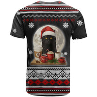 Black Cat Run On Coffee T Shirt Xmas Holiday Patterns - Wonder Print Shop