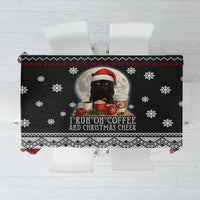 Black Cat Run On Coffee Tablecloth Xmas Holiday Patterns - Wonder Print Shop