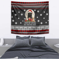 Black Cat Run On Coffee Tapestry Xmas Holiday Patterns - Wonder Print Shop