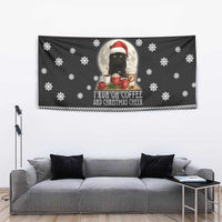 Black Cat Run On Coffee Tapestry Xmas Holiday Patterns - Wonder Print Shop