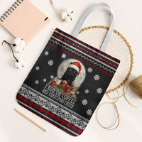 Black Cat Run On Coffee Tote Bag Xmas Holiday Patterns - Wonder Print Shop