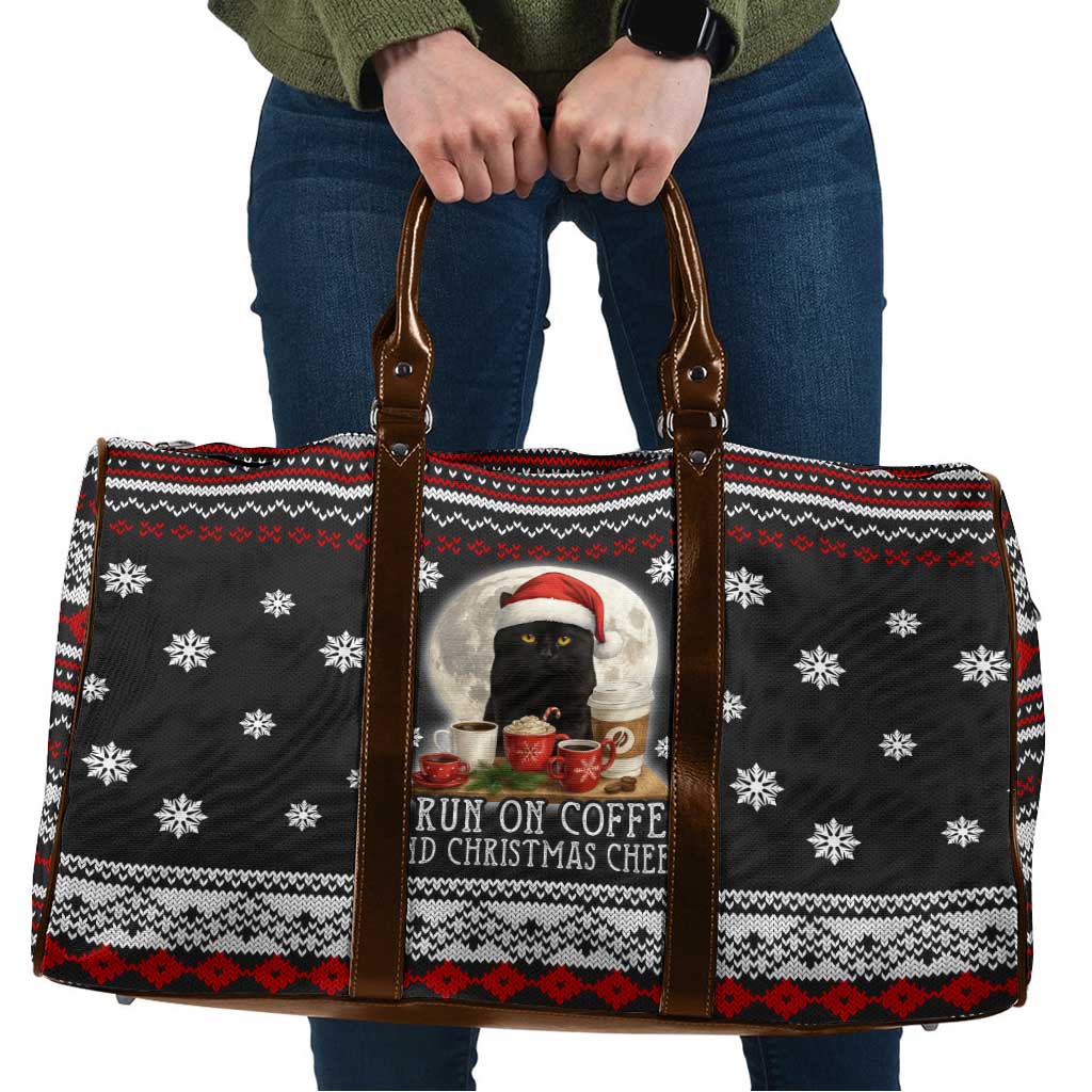 Black Cat Run On Coffee Travel Bag Xmas Holiday Patterns - Wonder Print Shop