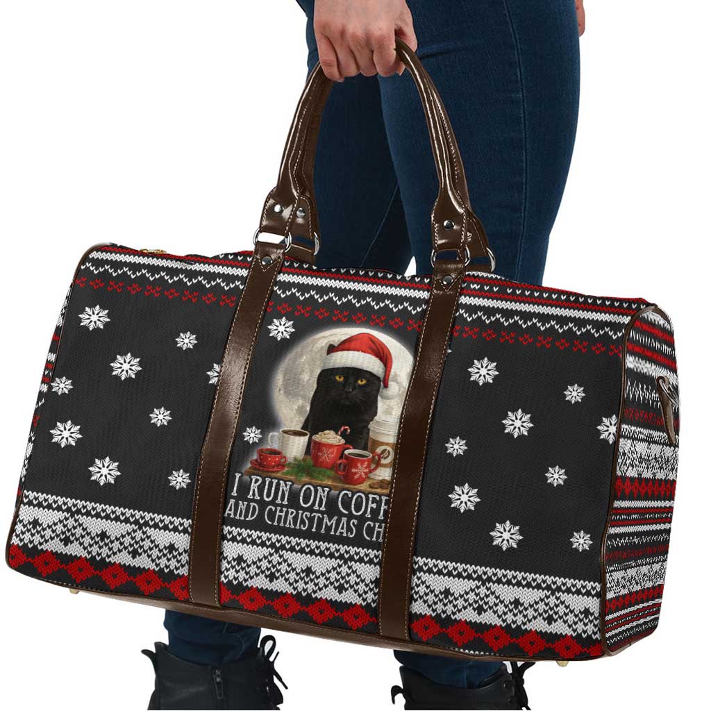 Black Cat Run On Coffee Travel Bag Xmas Holiday Patterns - Wonder Print Shop