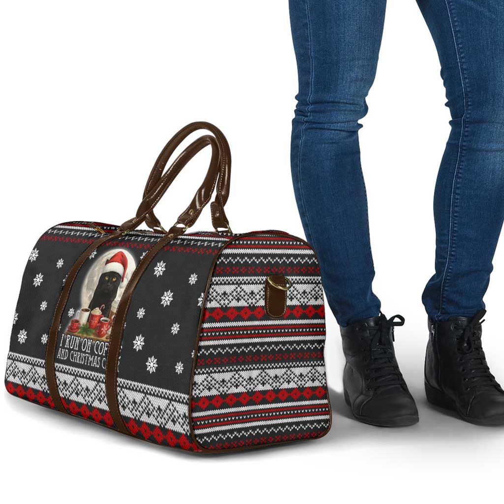 Black Cat Run On Coffee Travel Bag Xmas Holiday Patterns - Wonder Print Shop