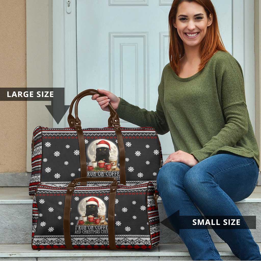 Black Cat Run On Coffee Travel Bag Xmas Holiday Patterns - Wonder Print Shop