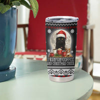 Black Cat Run On Coffee Tumbler Cup Xmas Holiday Patterns - Wonder Print Shop