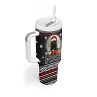 Black Cat Run On Coffee Tumbler With Handle Xmas Holiday Patterns - Wonder Print Shop