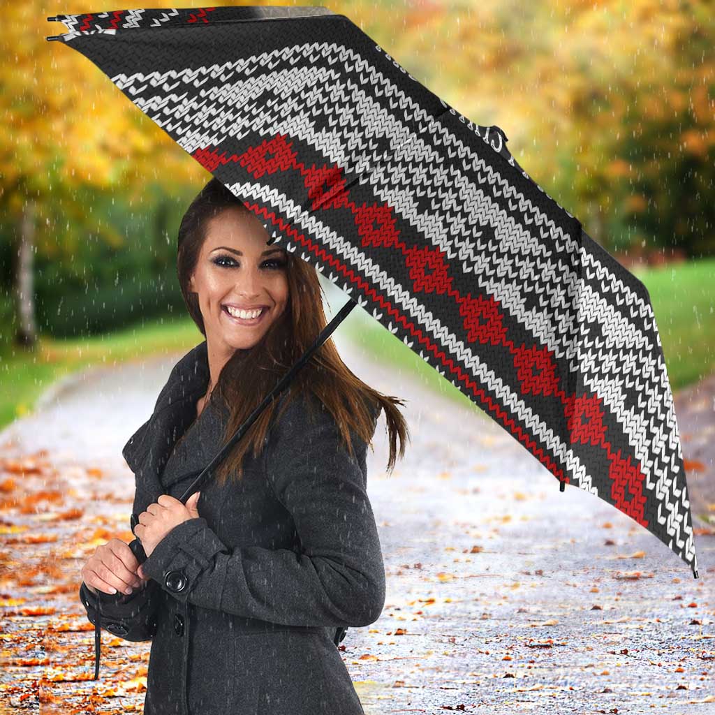 Black Cat Run On Coffee Umbrella Xmas Holiday Patterns - Wonder Print Shop
