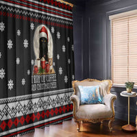 Black Cat Run On Coffee Window Curtain Xmas Holiday Patterns - Wonder Print Shop