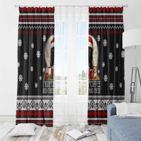 Black Cat Run On Coffee Window Curtain Xmas Holiday Patterns - Wonder Print Shop