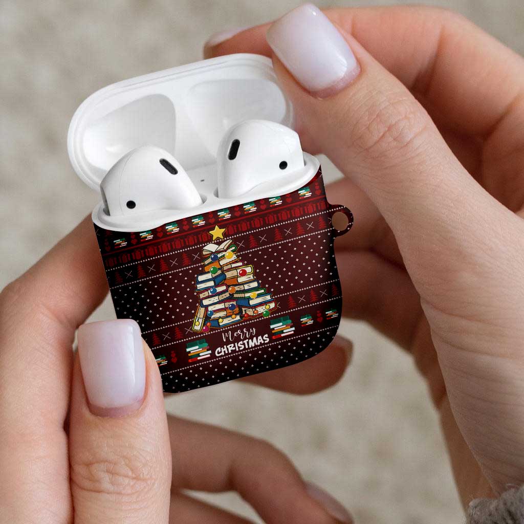 Book Pine Merry Christmas AirPods Case Xmas Holiday Patterns - Wonder Print Shop