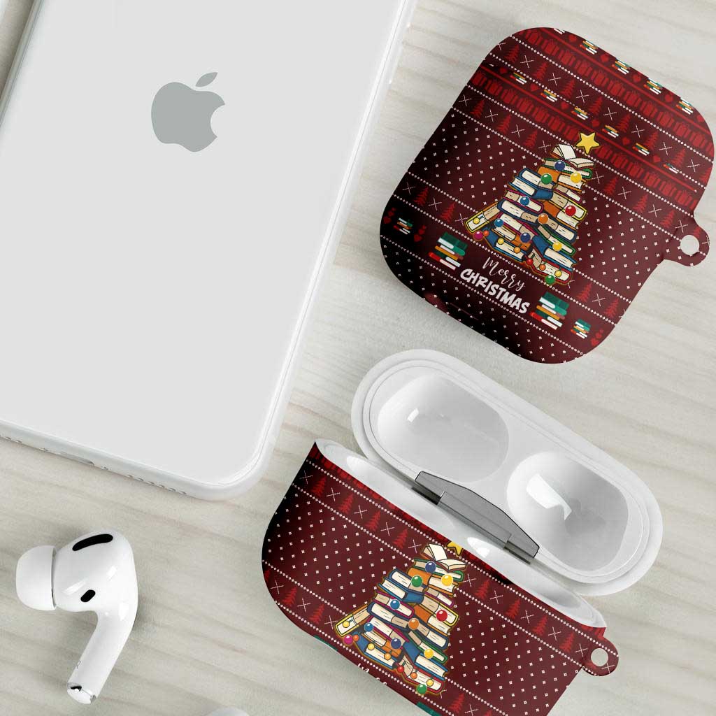 Book Pine Merry Christmas AirPods Case Xmas Holiday Patterns - Wonder Print Shop